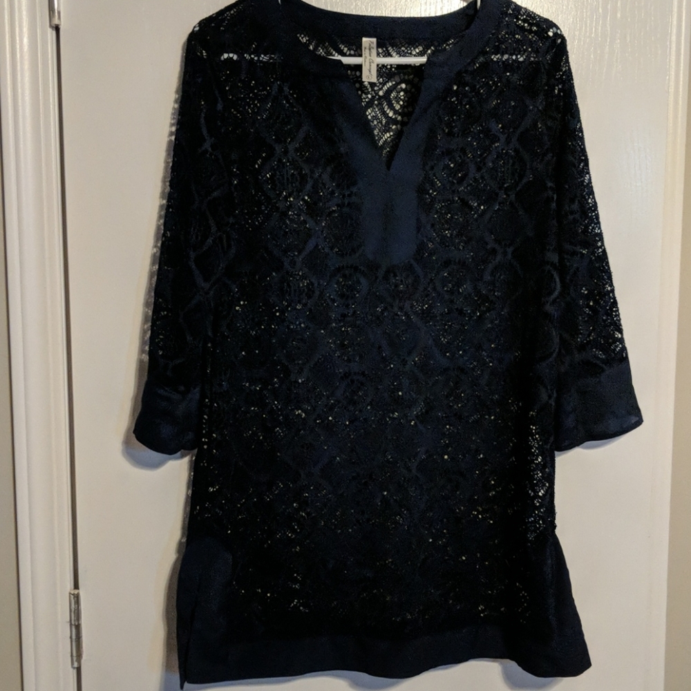 Navy Blue Lace Tunic size L